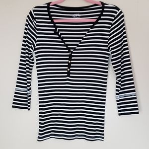 J Crew Medium Perfect Fit 3/4 Sleeve Striped Top